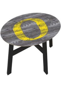 Oregon Ducks Logo Heritage Side Grey End Table