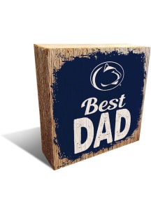 Blue Penn State Nittany Lions Best Dad Block Sign