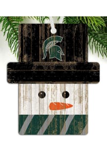 Green Michigan State Spartans Snowman Ornament