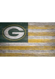 Green Bay Packers Distressed Flag 11x19 Sign