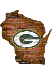 Green Bay Packers Distressed State 24 Inch Sign