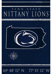 Penn State Nittany Lions Coordinates 17x26 Sign