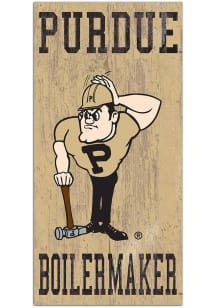 Black Purdue Boilermakers Heritage Logo 6x12 Sign