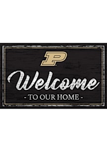 Purdue Boilermakers Welcome to our Home 6x12 Sign - Black