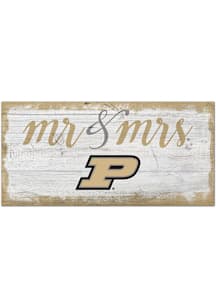 Purdue Boilermakers Script Mr and Mrs Sign - Black