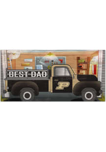 Black Purdue Boilermakers Best Dad Truck Sign