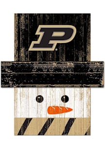 Purdue Boilermakers Snowman Head 6x5 Sign - Black