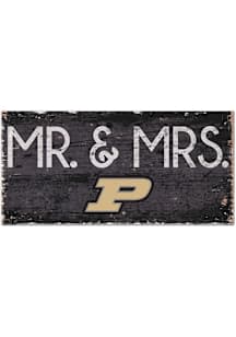 Purdue Boilermakers Mr and Mrs Sign - Black