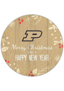 Purdue Boilermakers Merry Christmas and New Year Circle Sign - Black