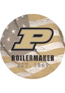 Purdue Boilermakers Team Color Flag 12 Inch Circle Sign
