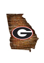 Georgia Bulldogs Distressed State 24 Inch Sign