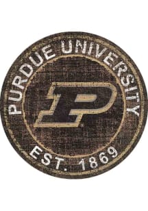 Purdue Boilermakers Round Heritage Logo Sign