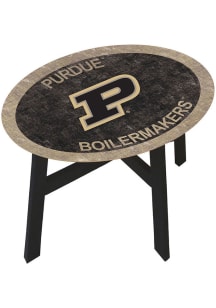 Purdue Boilermakers Distressed Side Black End Table