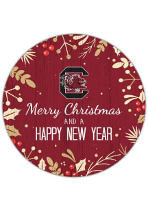South Carolina Gamecocks Merry Christmas and New Year Circle Sign