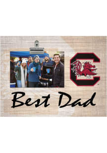 South Carolina Gamecocks Best Dad Burlap Clip Picture Frame