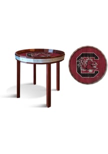 South Carolina Gamecocks 24 Inch Barrel Top Side Red End Table