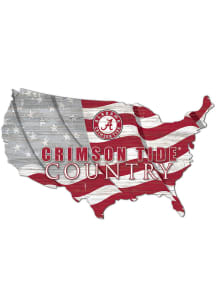 Alabama Crimson Tide USA Shape Flag Cutout Sign