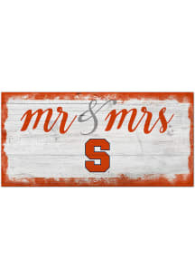 Syracuse Orange Script Mr and Mrs Sign