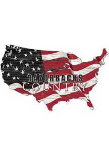 Arkansas Razorbacks USA Shape Flag Cutout Sign