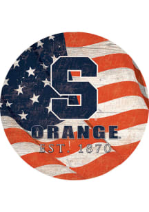 Syracuse Orange Team Color Flag 12 Inch Circle Sign