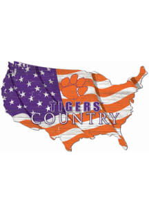 Clemson Tigers USA Shape Flag Cutout Sign
