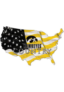 Iowa Hawkeyes USA Shape Flag Cutout Sign