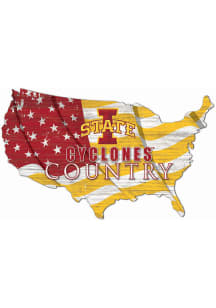 Iowa State Cyclones USA Shape Flag Cutout Sign