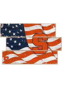 Syracuse Orange Flag 3 Plank Sign