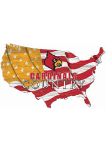 Louisville Cardinals USA Shape Flag Cutout Sign