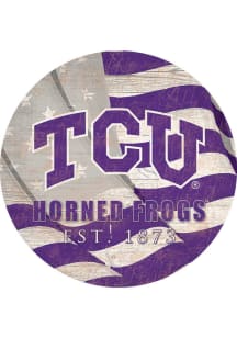 TCU Horned Frogs 24in Flag Circle Sign