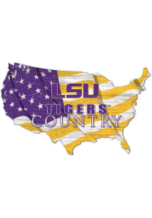 LSU Tigers USA Shape Flag Cutout Sign