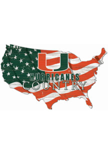 Miami Hurricanes USA Shape Flag Cutout Sign