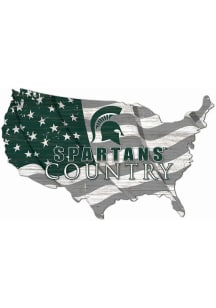 Michigan State Spartans USA Shape Flag Cutout Sign