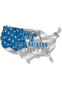 Middle Tennessee Blue Raiders USA Shape Flag Cutout Sign