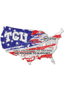 TCU Horned Frogs OHT USA Shape Cutout Sign