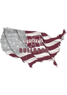 Mississippi State Bulldogs USA Shape Flag Cutout Sign