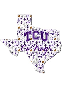 TCU Horned Frogs Floral State Sign - Purple