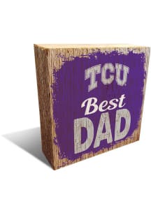 TCU Horned Frogs Best Dad Block Sign