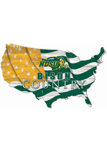 North Dakota State Bison USA Shape Flag Cutout Sign