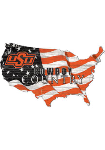 Oklahoma State Cowboys USA Shape Flag Cutout Sign