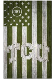 TCU Horned Frogs 11x19 OHT Military Flag Sign