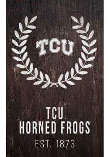 TCU Horned Frogs Laurel Wreath Sign