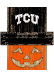 TCU Horned Frogs Pumpkin Head Sign
