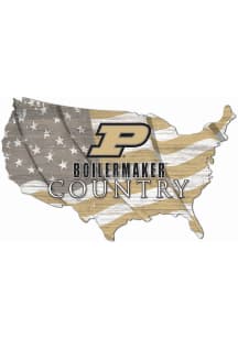 Purdue Boilermakers USA Shape Flag Cutout Sign