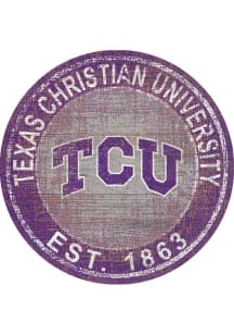TCU Horned Frogs Round Heritage Logo Sign