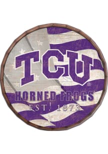 TCU Horned Frogs Flag 16 Inch Barrel Top Sign