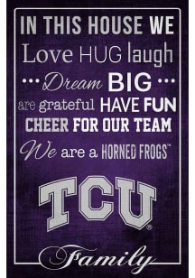 TCU Horned Frogs In This House 17x26 Sign