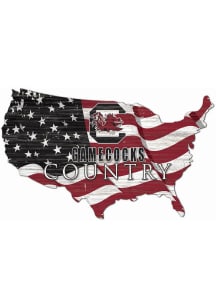 South Carolina Gamecocks USA Shape Flag Cutout Sign