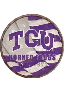 TCU Horned Frogs Flag 24 Inch Barrel Top Sign