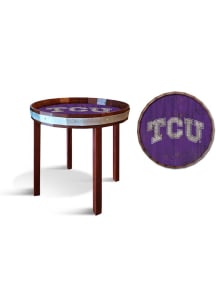 TCU Horned Frogs 24 Inch Barrel Top Side Purple End Table